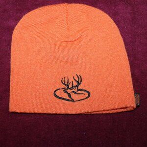 Orange Beanie Hat One Size Black Deer Patch Primos Hunting Solid Stretch Fit